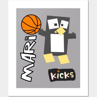 Mario The Ballin' Baby Penguin (Black KICKS Sticker) Posters and Art